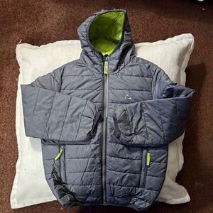 Paradox Gray and Green Kids light Puffer Jacket